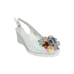 11025 White/Jewel Wedge Sandal