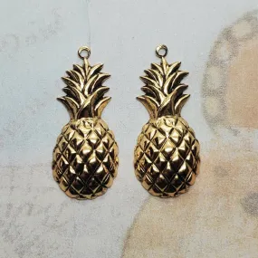 Brass Pineapple Charms x 2 - 6454RSG.