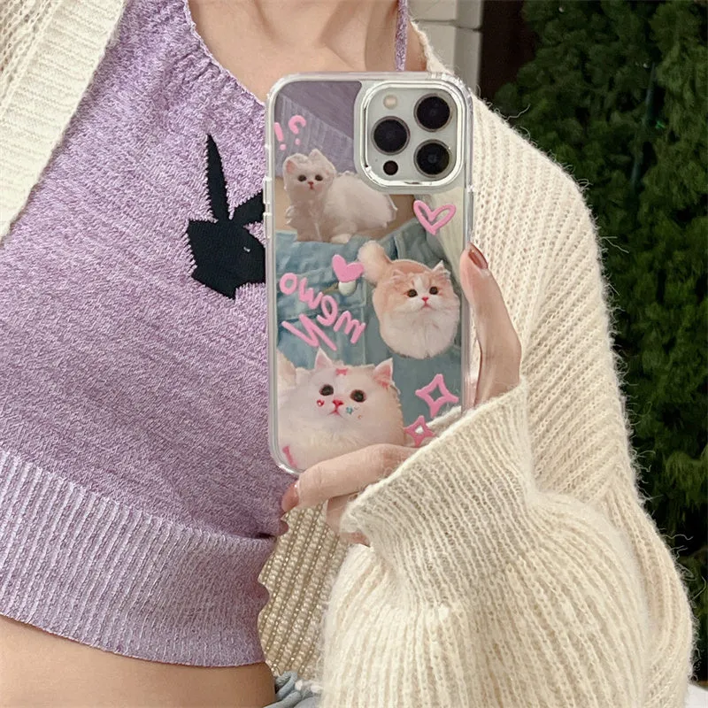 Cute Cat Mirror Phone Case