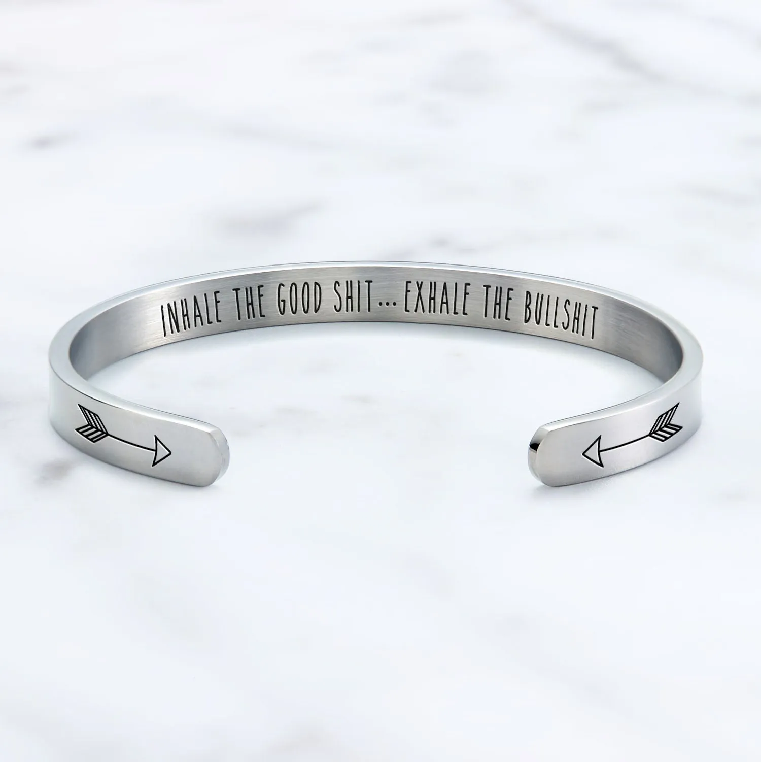 Inhale The Good Shit...Exhale The Bullshit Personalizable Cuff Bracelet