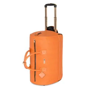 Tangerine Apollo 1 Faux Snakeskin Rolling Duffle Bag