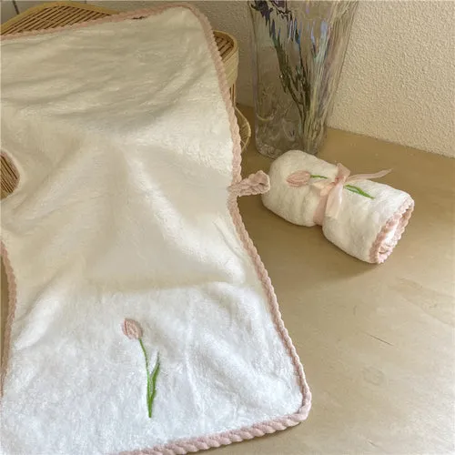 Tulip Embroidery Towel