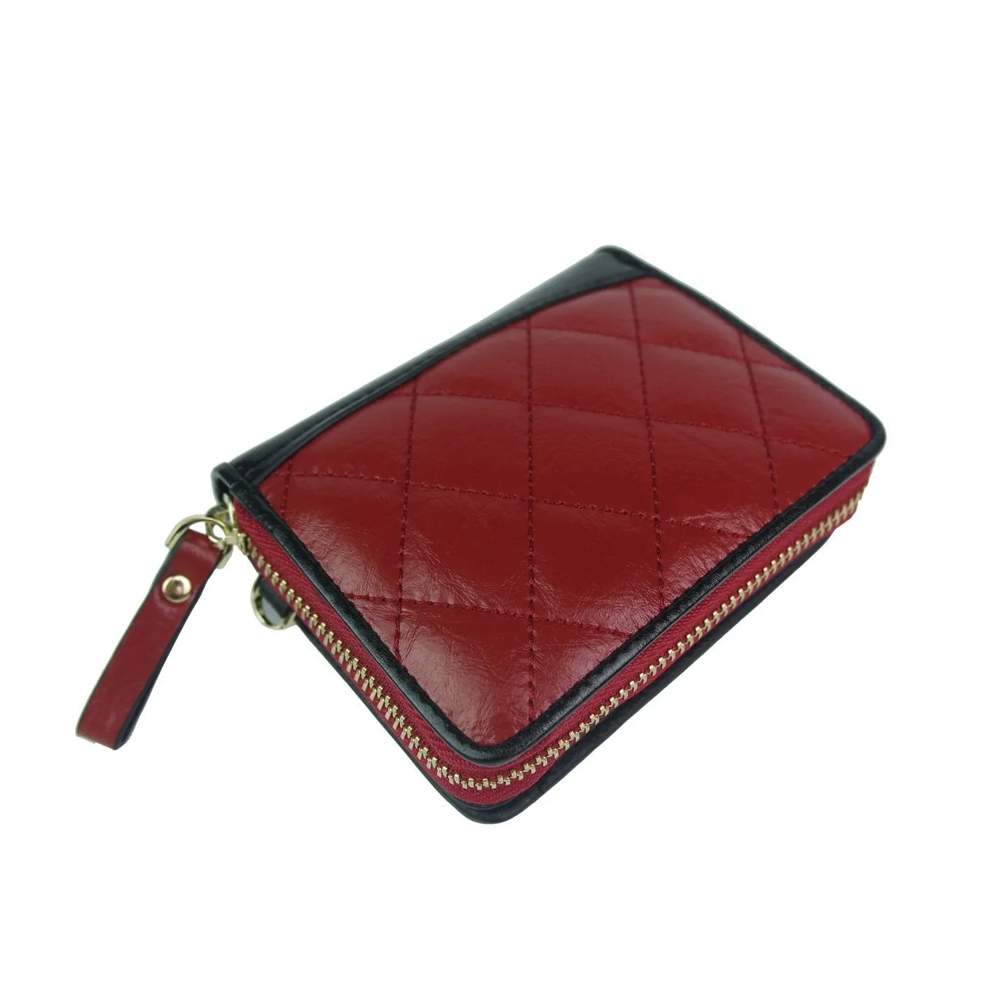 Women's cowhide leather wallet/purse Diamond design short version